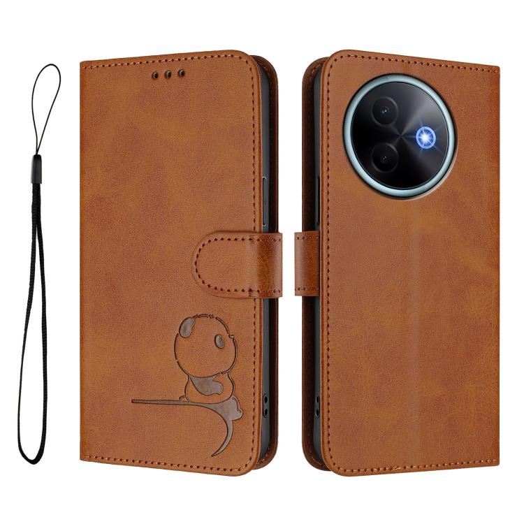 For vivo Y39 5G Litter Panda Embossing RFID Leather Phone Case with Lanyard