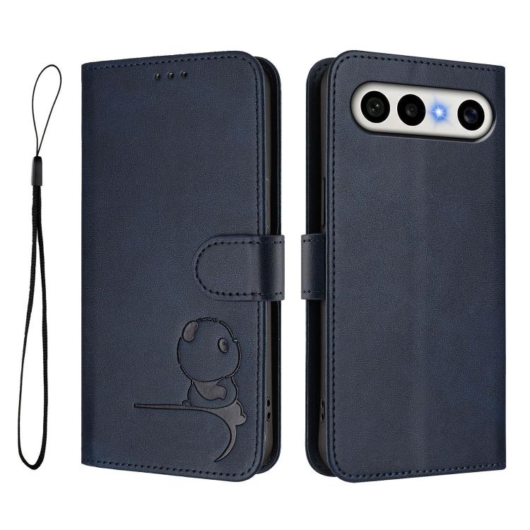For vivo X300 FE 5G Russia / Zeiss Litter Panda Embossing RFID Leather Phone Case with Lanyard