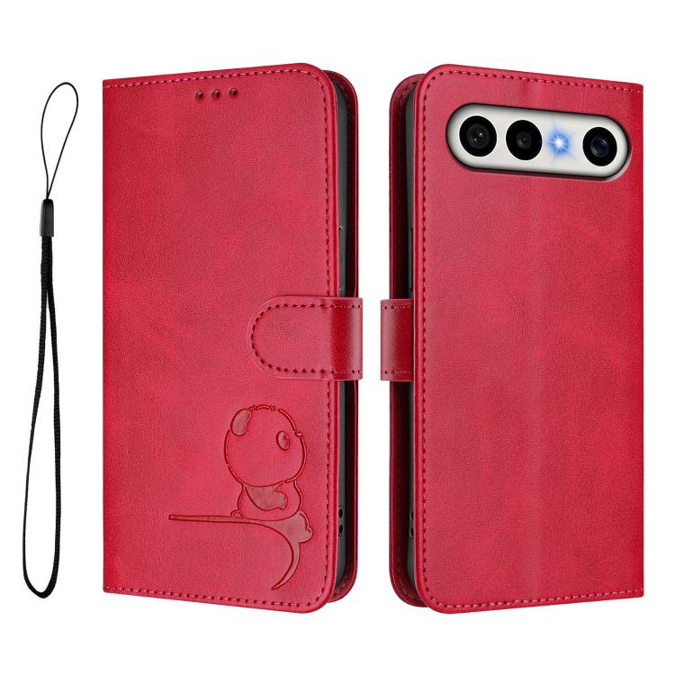 For vivo X300 FE 5G Russia / Zeiss Litter Panda Embossing RFID Leather Phone Case with Lanyard