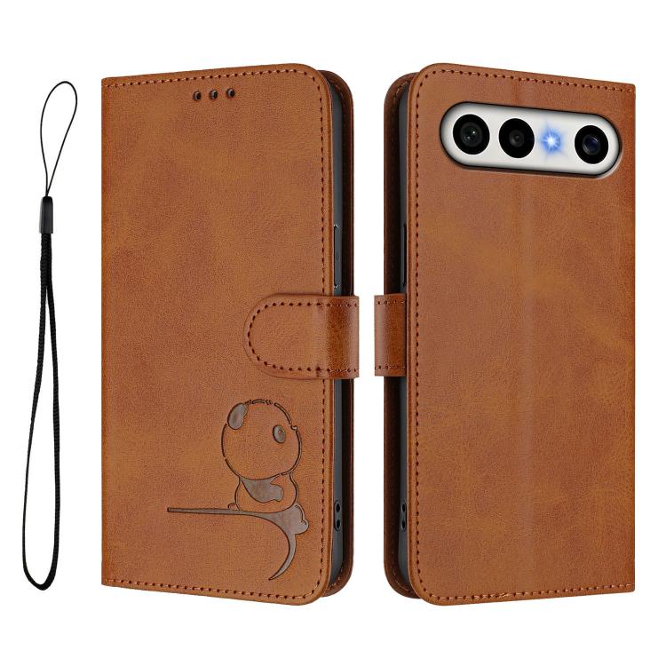 For vivo X300 FE 5G Russia / Zeiss Litter Panda Embossing RFID Leather Phone Case with Lanyard