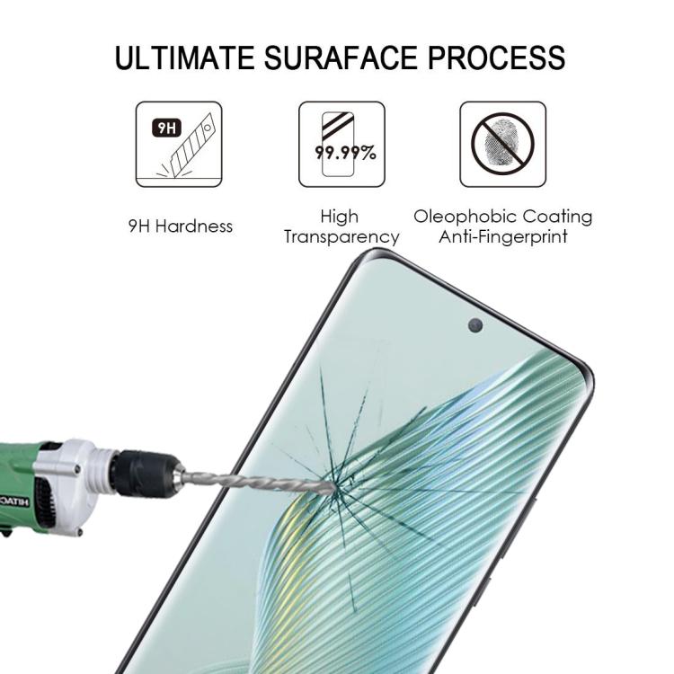 For Honor Magic5 Full Glue 9H HD 3D Curved Edge Tempered Glass Film - Black
