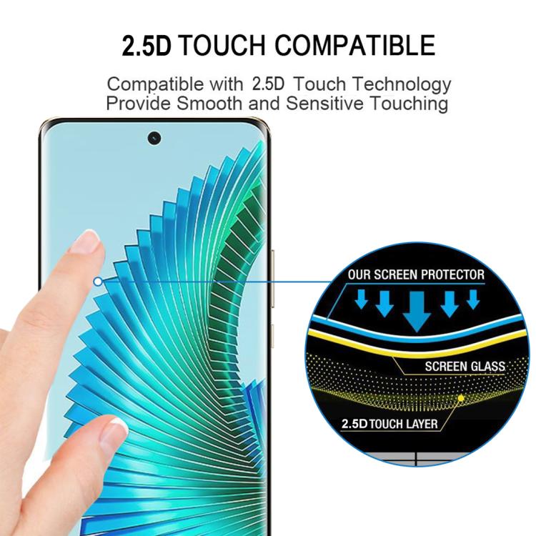 For Honor Magic6 Lite 5G Full Glue 9H HD 3D Curved Edge Tempered Glass Film - Black
