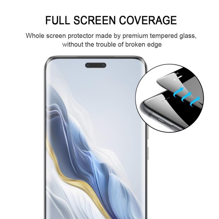 For Honor Magic6 Pro Full Glue 9H HD 3D Curved Edge Tempered Glass Film - Black