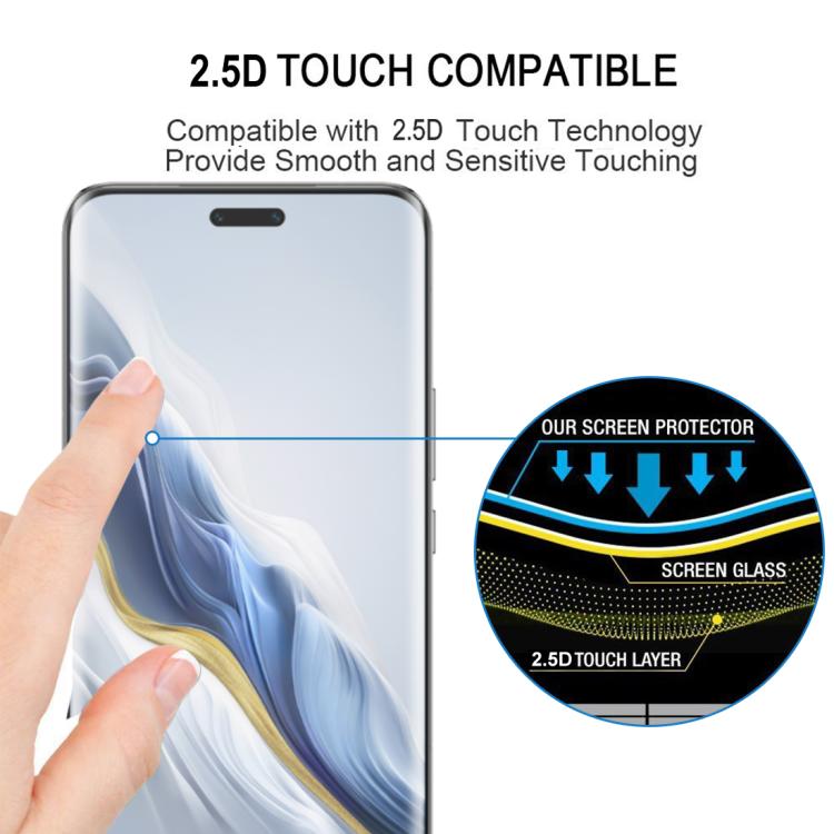 For Honor Magic6 Pro Full Glue 9H HD 3D Curved Edge Tempered Glass Film - Black