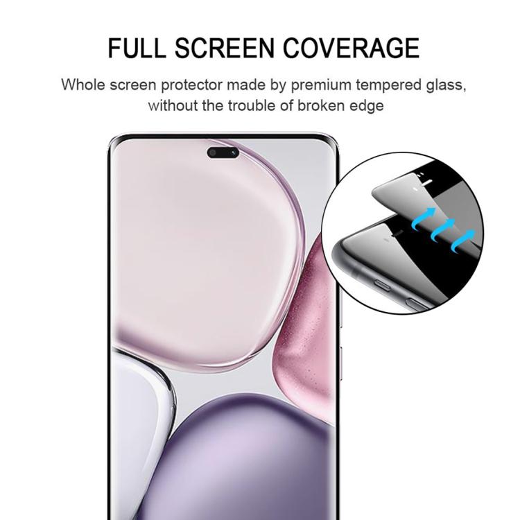 For Honor Magic7 Lite Full Glue 9H HD 3D Curved Edge Tempered Glass Film - Black