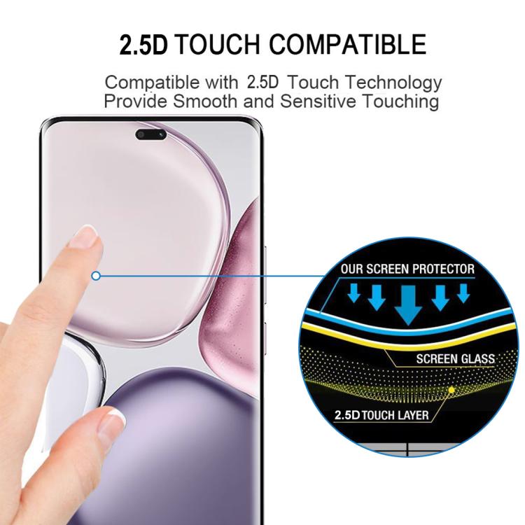 For Honor Magic7 Lite Full Glue 9H HD 3D Curved Edge Tempered Glass Film - Black