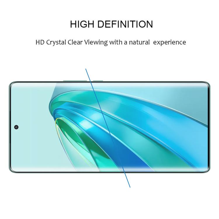 For Honor X9a 2023 Full Glue 9H HD 3D Curved Edge Tempered Glass Film - Black