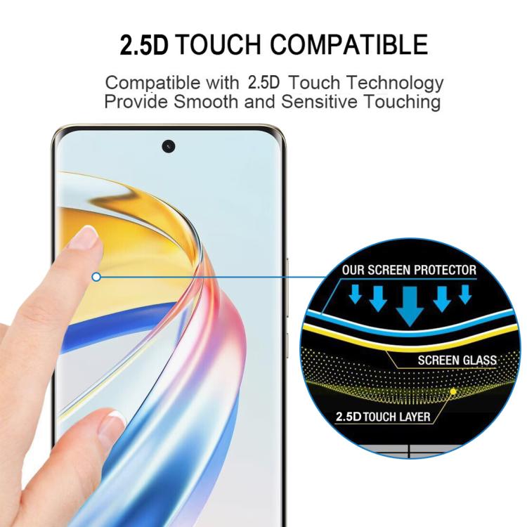 For Honor X9b Full Glue 9H HD 3D Curved Edge Tempered Glass Film - Black