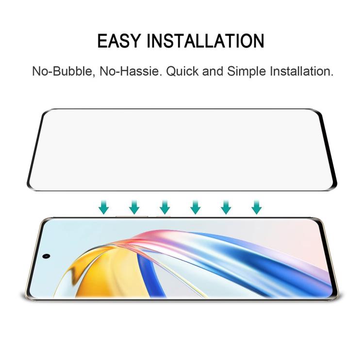 For Honor X9b Full Glue 9H HD 3D Curved Edge Tempered Glass Film - Black