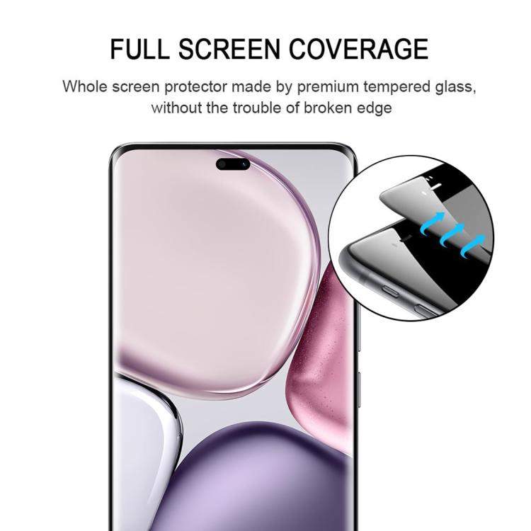 For Honor X9c Full Glue 9H HD 3D Curved Edge Tempered Glass Film - Black