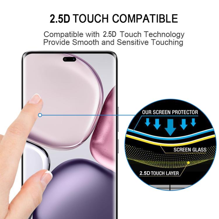 For Honor X9c Full Glue 9H HD 3D Curved Edge Tempered Glass Film - Black