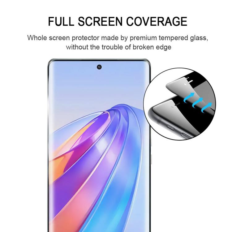 For Honor X40 Full Glue 9H HD 3D Curved Edge Tempered Glass Film - Black