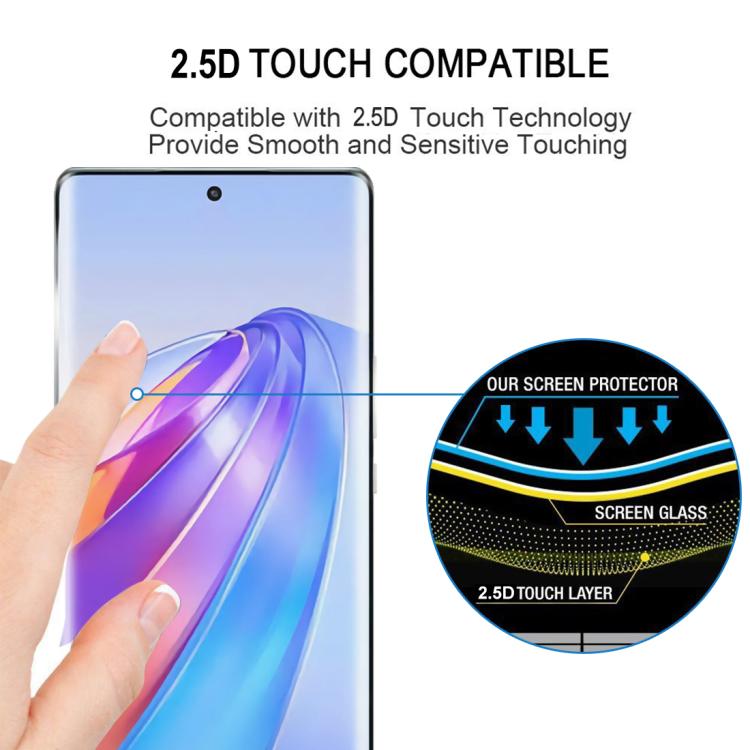 For Honor X40 Full Glue 9H HD 3D Curved Edge Tempered Glass Film - Black