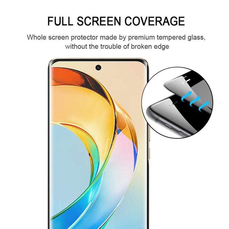 For Honor X50 Full Glue 9H HD 3D Curved Edge Tempered Glass Film - Black