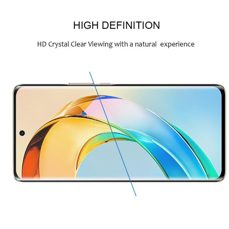 For Honor X50 Full Glue 9H HD 3D Curved Edge Tempered Glass Film - Black