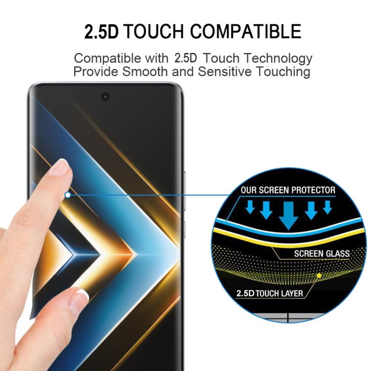 For Honor X50 GT Full Glue 9H HD 3D Curved Edge Tempered Glass Film - Black
