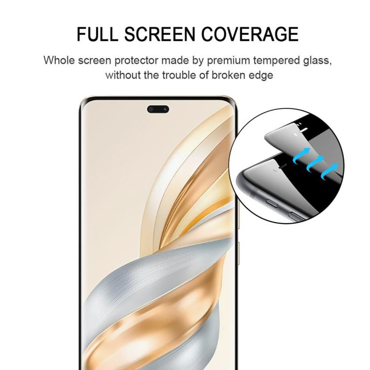 For Honor X60 Pro Full Glue 9H HD 3D Curved Edge Tempered Glass Film - Black