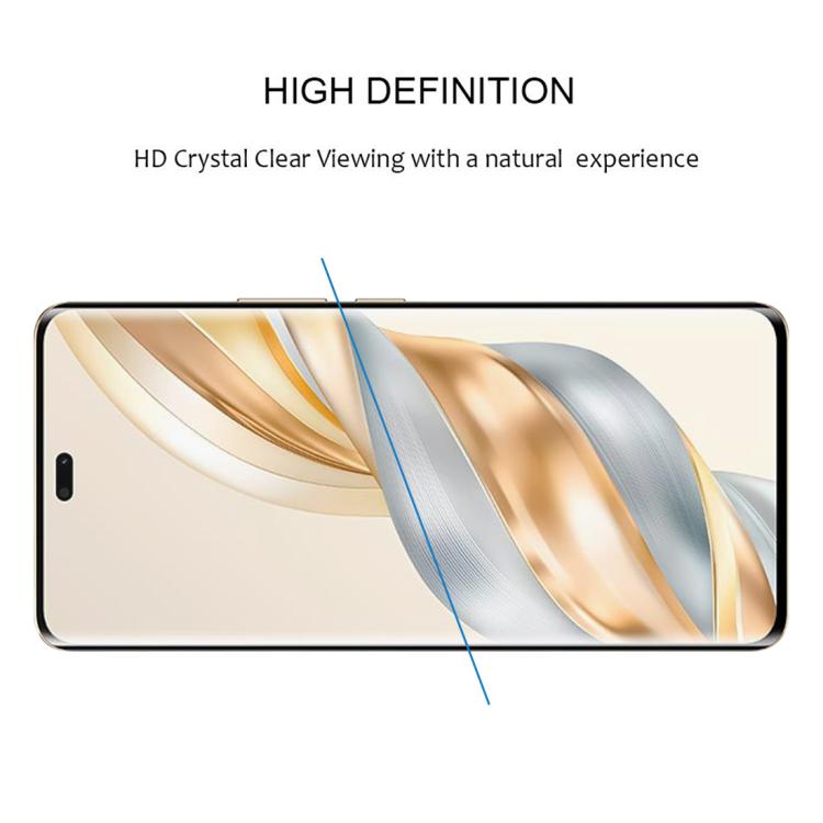 For Honor X60 Pro Full Glue 9H HD 3D Curved Edge Tempered Glass Film - Black