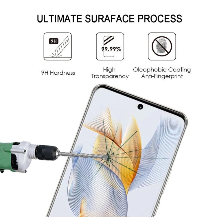 For Honor 400 Pro Global 160.8mm Full Glue 9H HD 3D Curved Edge Tempered Glass Film - Black
