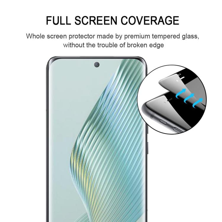 For Honor Magic5 25pcs Full Glue 9H HD 3D Curved Edge Tempered Glass Film - Black