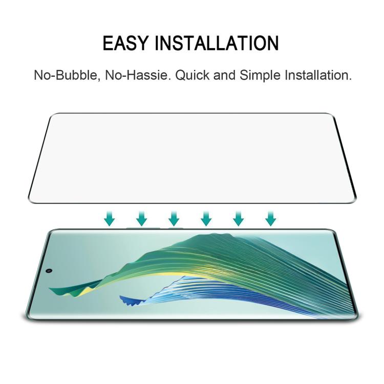 For Honor Magic5 Lite 25pcs Full Glue 9H HD 3D Curved Edge Tempered Glass Film - Black