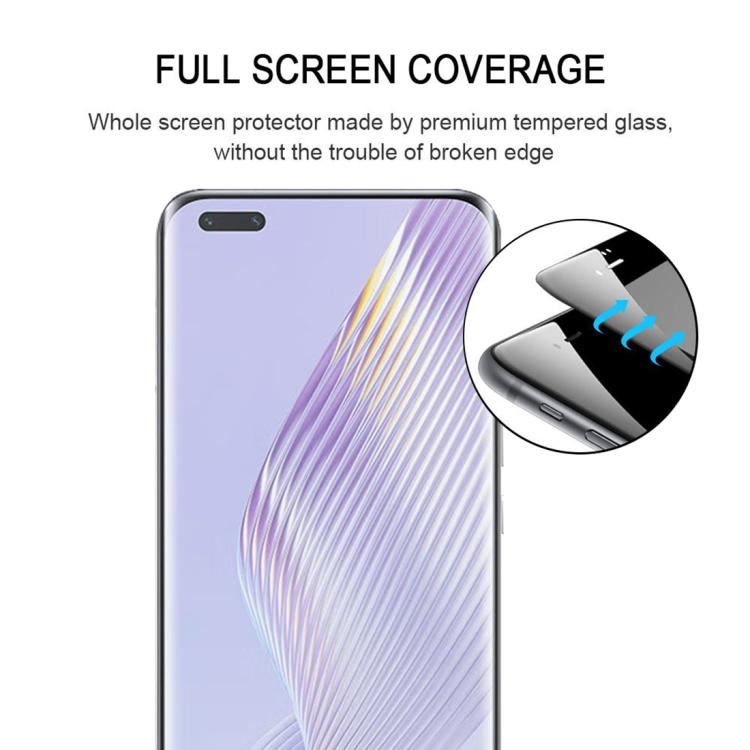 For Honor Magic5 Pro 25pcs Full Glue 9H HD 3D Curved Edge Tempered Glass Film - Black