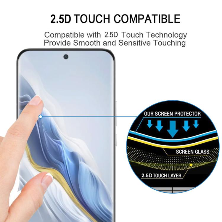 For Honor Magic6 25pcs Full Glue 9H HD 3D Curved Edge Tempered Glass Film - Black
