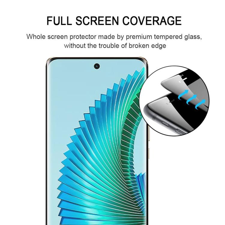 For Honor Magic6 Lite 5G 25pcs Full Glue 9H HD 3D Curved Edge Tempered Glass Film - Black