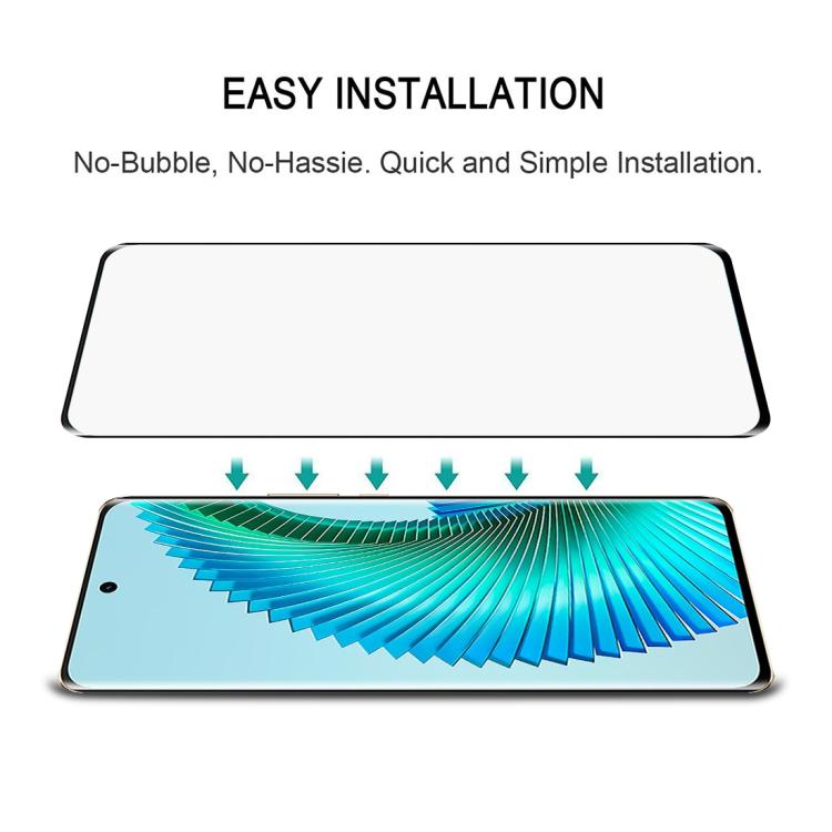 For Honor Magic6 Lite 5G 25pcs Full Glue 9H HD 3D Curved Edge Tempered Glass Film - Black