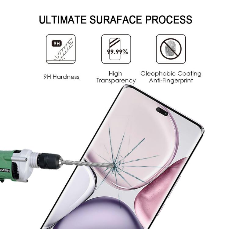For Honor Magic7 Lite 25pcs Full Glue 9H HD 3D Curved Edge Tempered Glass Film - Black