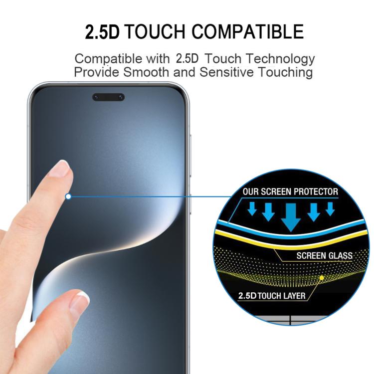 For Honor Magic7 Pro 25pcs Full Glue 9H HD 3D Curved Edge Tempered Glass Film - Black