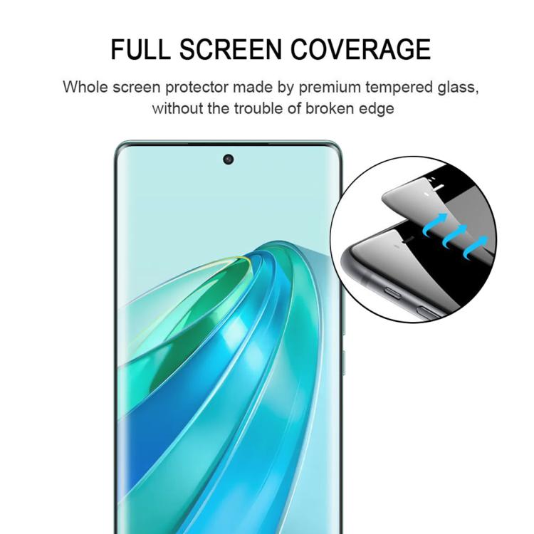 For Honor X9a 2023 25pcs Full Glue 9H HD 3D Curved Edge Tempered Glass Film - Black
