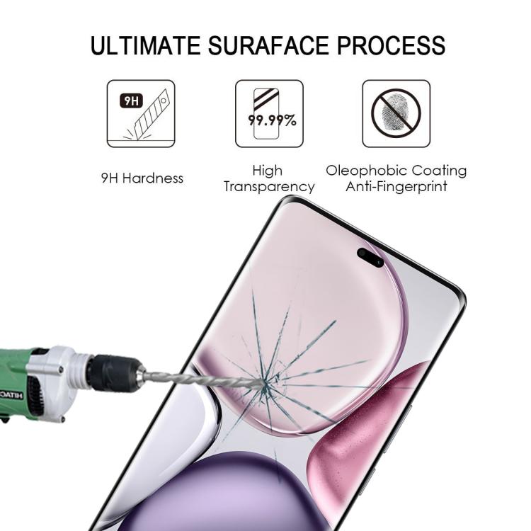 For Honor X9c 25pcs Full Glue 9H HD 3D Curved Edge Tempered Glass Film - Black