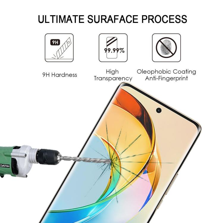For Honor X50 25pcs Full Glue 9H HD 3D Curved Edge Tempered Glass Film - Black