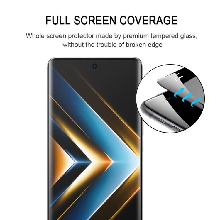 For Honor X50 GT 25pcs Full Glue 9H HD 3D Curved Edge Tempered Glass Film - Black