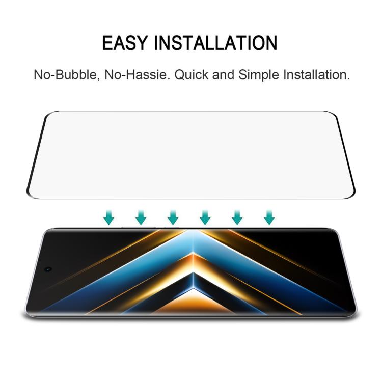 For Honor X50 GT 25pcs Full Glue 9H HD 3D Curved Edge Tempered Glass Film - Black