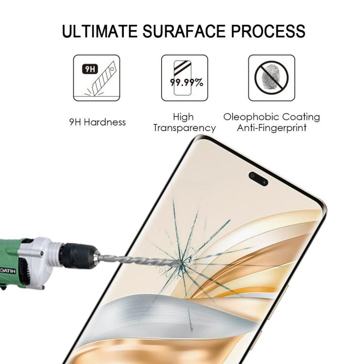 For Honor X60 Pro 25pcs Full Glue 9H HD 3D Curved Edge Tempered Glass Film - Black