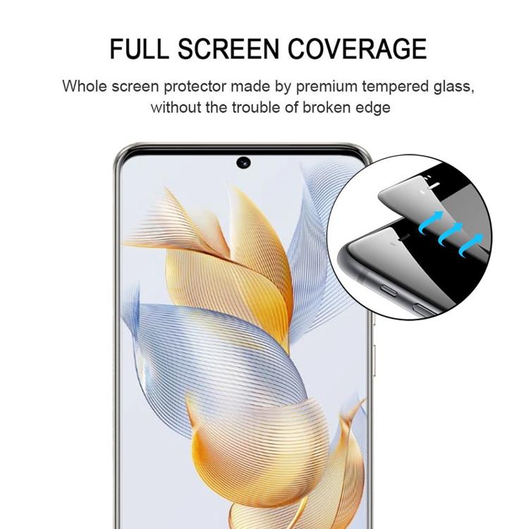 For Honor 400 Pro Global 160.8mm 25pcs Full Glue 9H HD 3D Curved Edge Tempered Glass Film - Black
