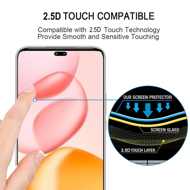 For Honor 90 25pcs Full Glue 9H HD 3D Curved Edge Tempered Glass Film - Black