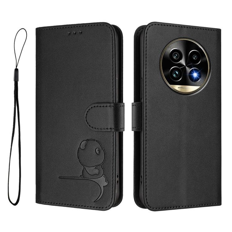 For Realme 13 Pro / 13 Pro+ Litter Panda Embossing RFID Leather Phone Case with Lanyard