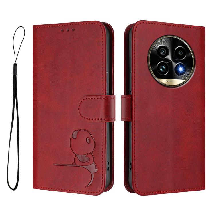 For Realme 13 Pro / 13 Pro+ Litter Panda Embossing RFID Leather Phone Case with Lanyard