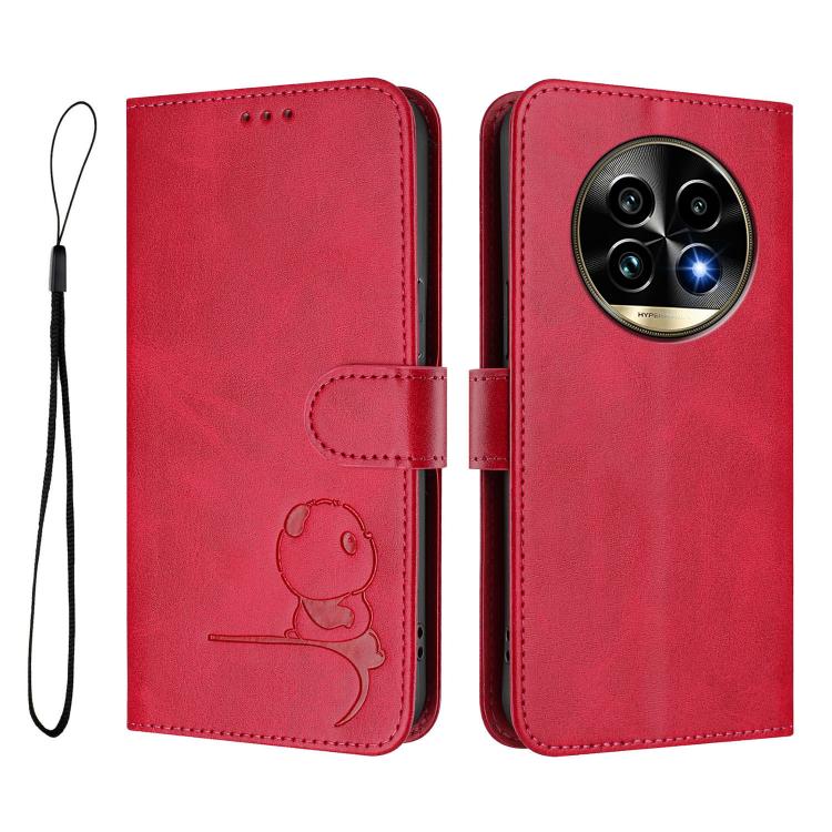 For Realme 13 Pro / 13 Pro+ Litter Panda Embossing RFID Leather Phone Case with Lanyard