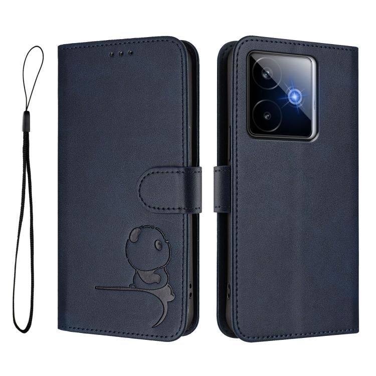For Realme GT7 5G India Litter Panda Embossing RFID Leather Phone Case with Lanyard