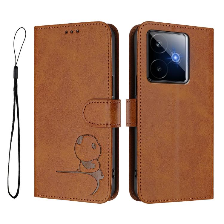 For Realme GT7 5G India Litter Panda Embossing RFID Leather Phone Case with Lanyard