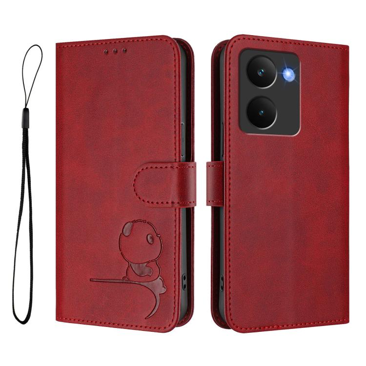 For Realme P3 Ultra Litter Panda Embossing RFID Leather Phone Case with Lanyard