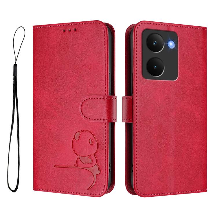 For Realme P3 Ultra Litter Panda Embossing RFID Leather Phone Case with Lanyard
