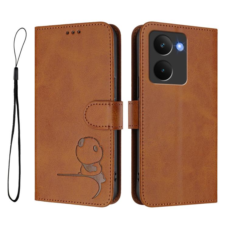 For Realme P3 Ultra Litter Panda Embossing RFID Leather Phone Case with Lanyard