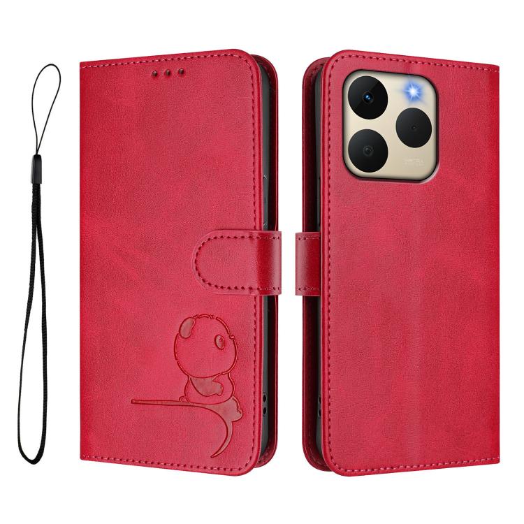 For Realme 15T 5G Global Litter Panda Embossing RFID Leather Phone Case with Lanyard