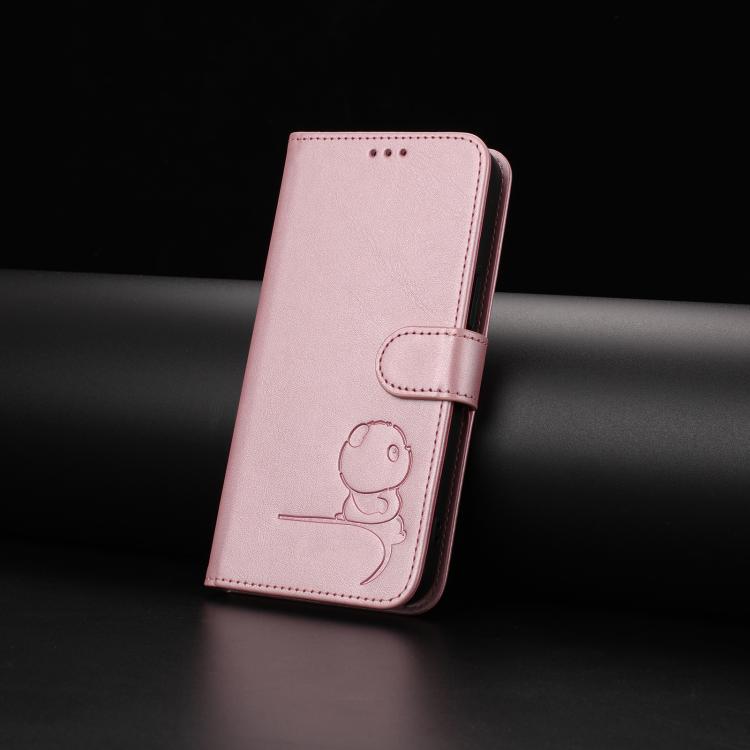 For Realme P4 5G Litter Panda Embossing RFID Leather Phone Case with Lanyard