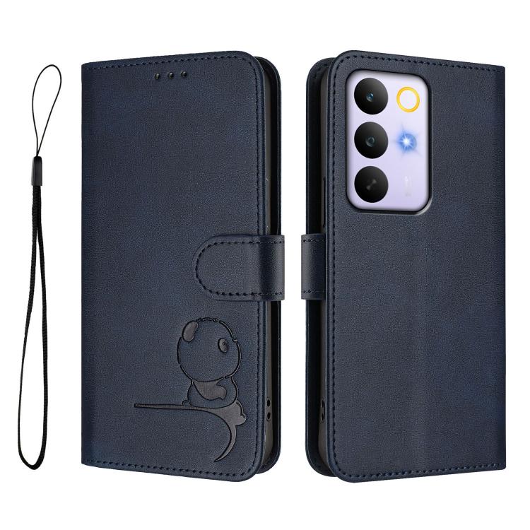 For Realme C83 / C85 5G / 15x India Litter Panda Embossing RFID Leather Phone Case with Lanyard